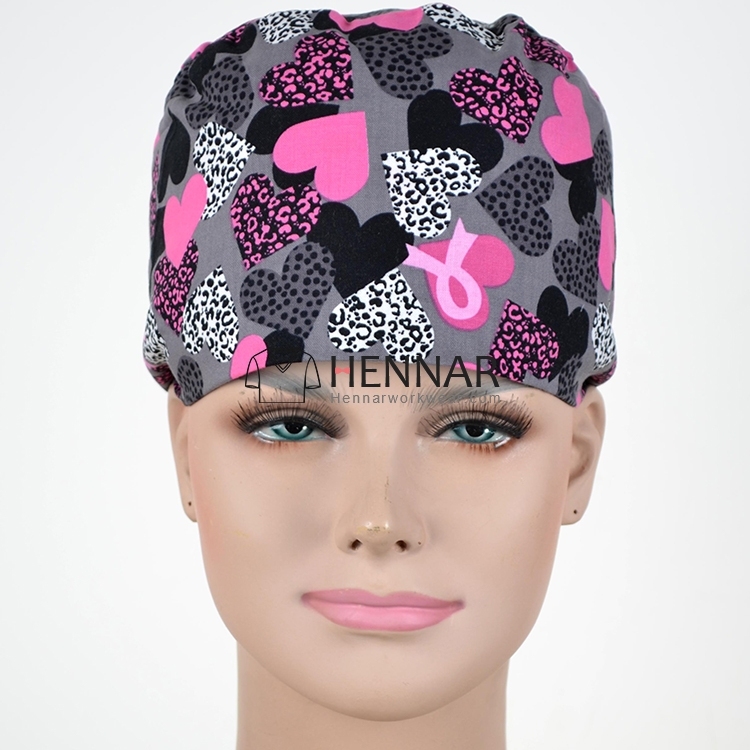 10 Prints Hennar Medical Scrub Caps in 2 Sizes for Different Head and Hair Length 100% Cotton Surgical Caps