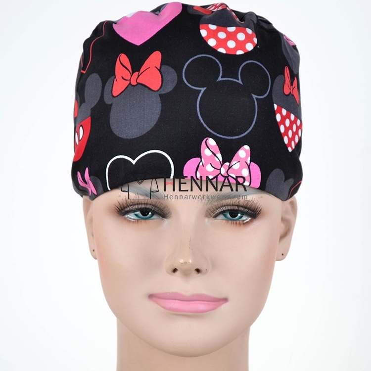 10 Prints Hennar Medical Scrub Caps in 2 Sizes for Different Head and Hair Length 100% Cotton Surgical Caps