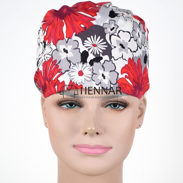 10 Prints Hennar Medical Scrub Caps in 2 Sizes for Different Head and Hair Length 100% Cotton Surgical Caps