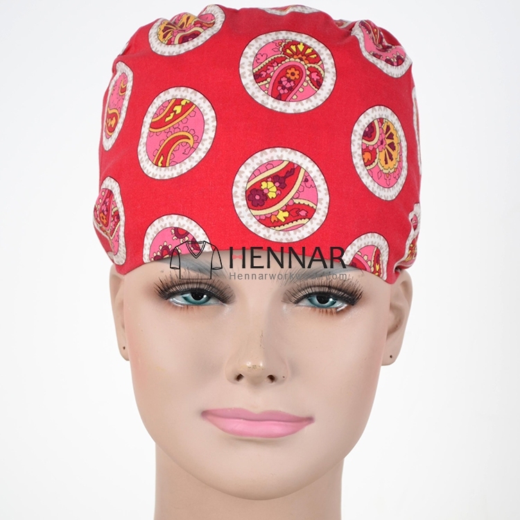 10 Prints Hennar Medical Scrub Caps in 2 Sizes for Different Head and Hair Length 100% Cotton Surgical Caps