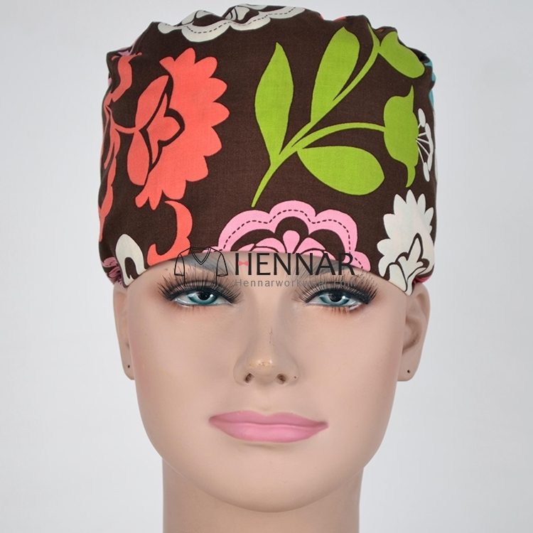 Hennar brand unisex surgical caps/hat  in black with little doc