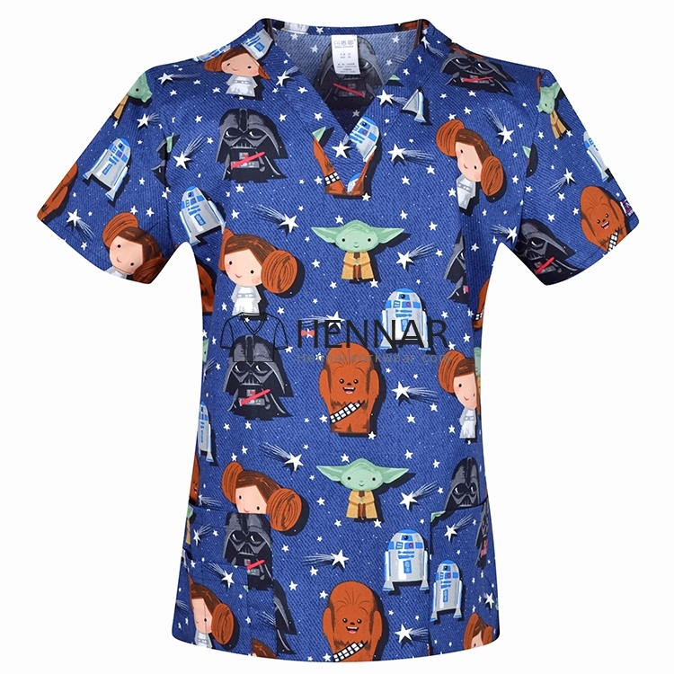 10 Prints Hennar medical scrubs nursing scrubs women scrubs nurse medical uniformes medicos para mujer Scrub Tops