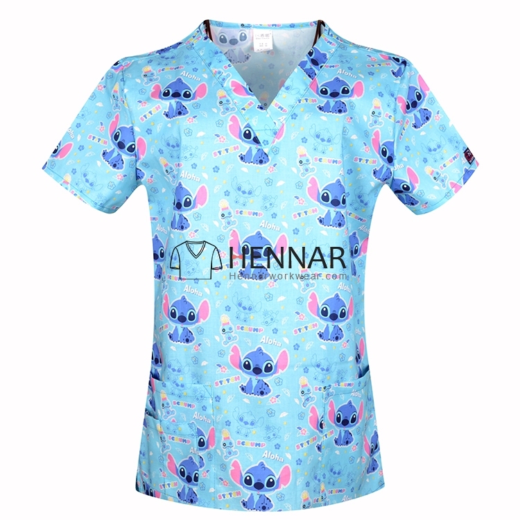 10 Prints Hennar medical scrubs nursing scrubs women scrubs nurse medical uniformes medicos para mujer Scrub Tops