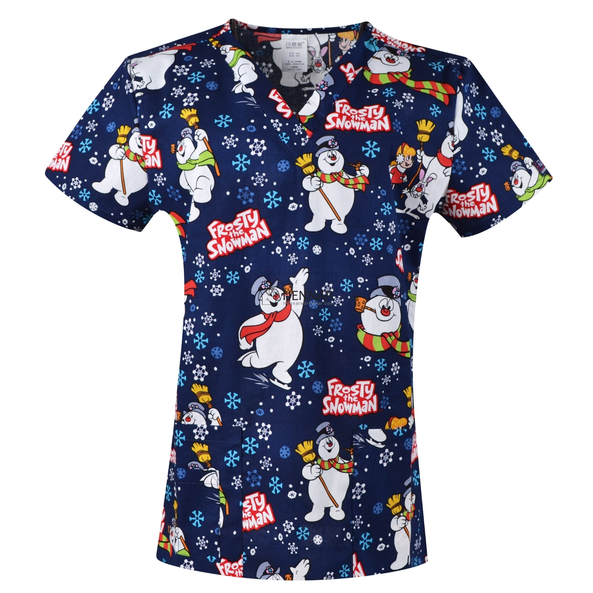 10 Prints Hennar  Christmas Medical Scrub Tops，Easter Medical Scrub Tops XXS-5XL