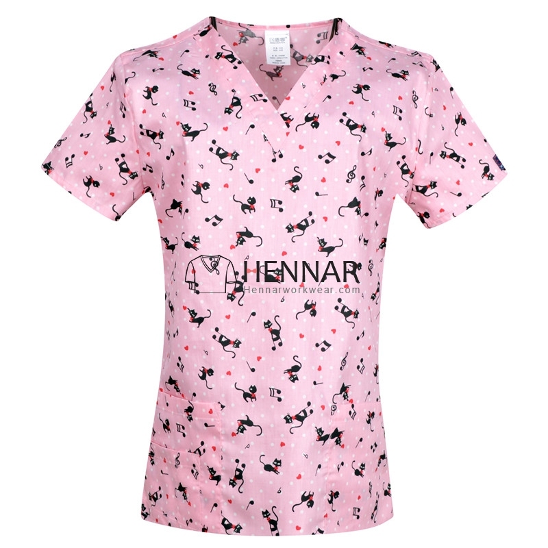 10 Prints Women medical scrub tops in 100% cotton scrubs,women scrub tops,women medical uniforms