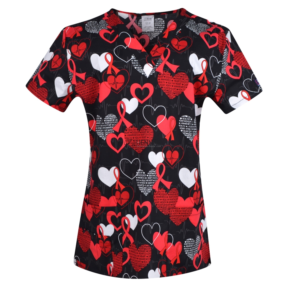10 Prints Hennar Women medical scrub tops in 100% cotton scrubs,women scrub tops,women medical uniforms