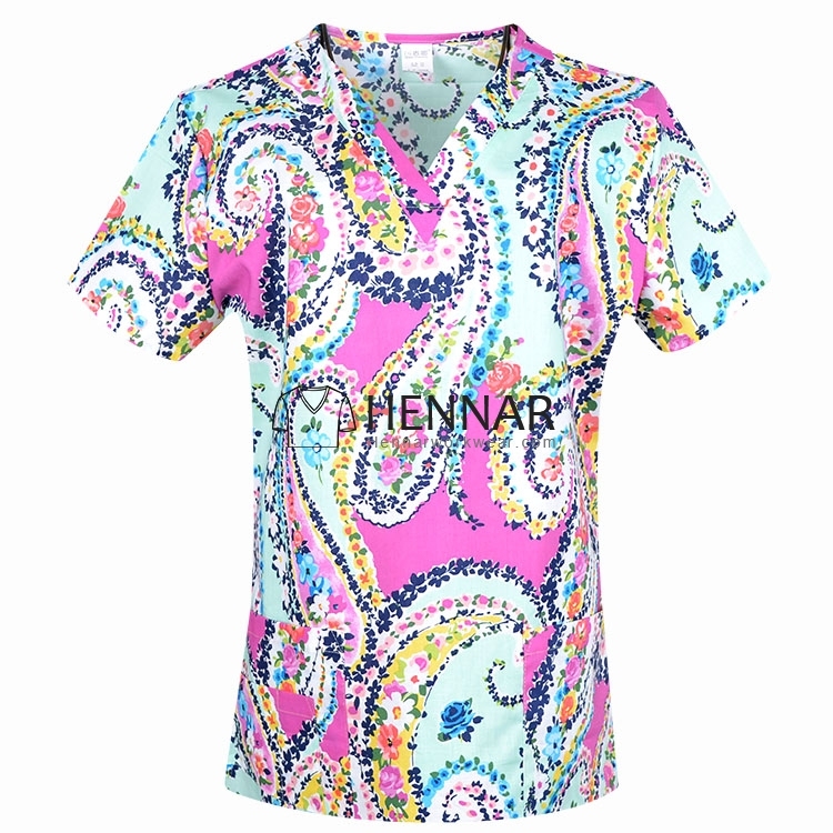 10 Prints Hennar Brand Medical ScrubTops for women Surgical scrub Tops,scrub uniform