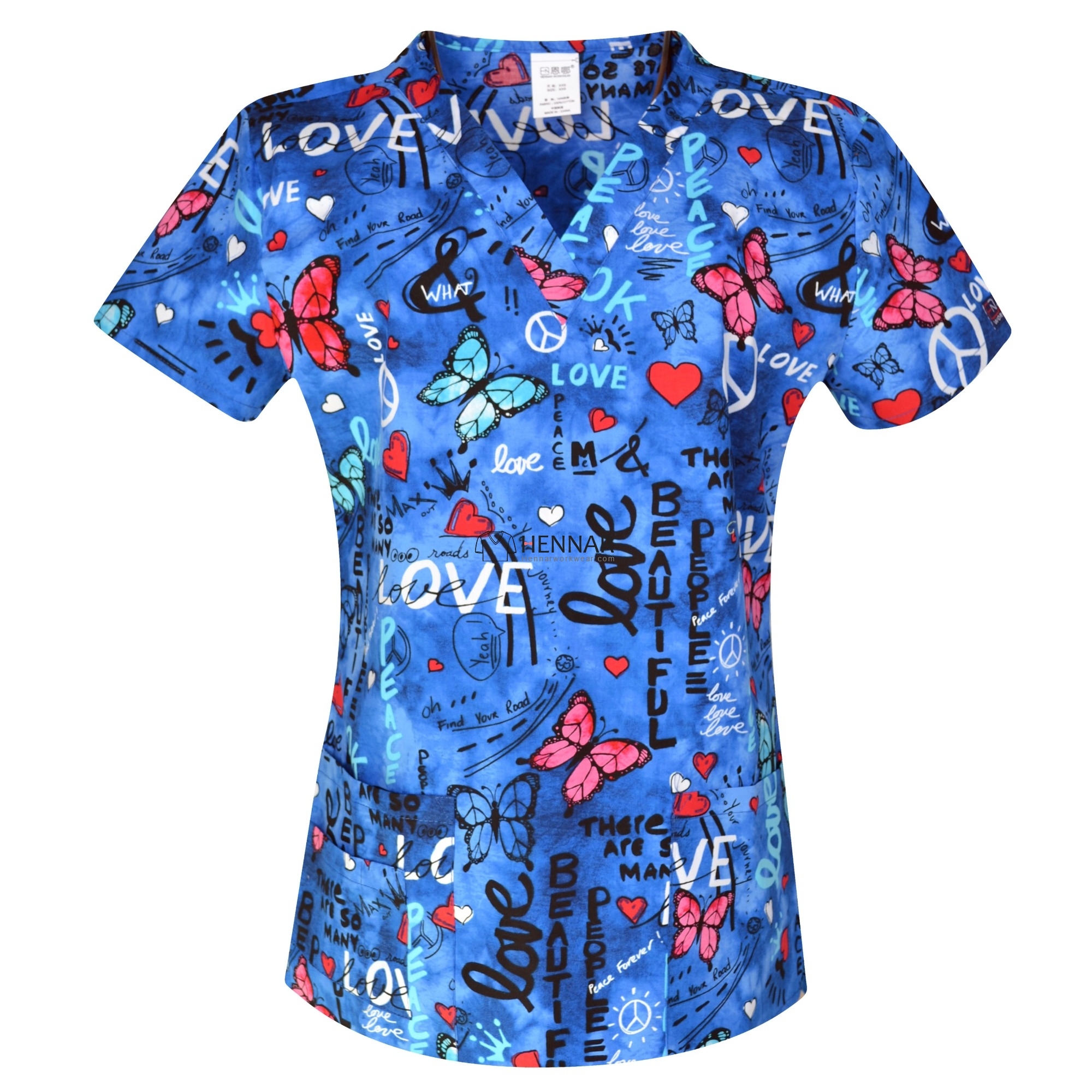 10 Prints Hennar Women medical scrub tops in 100% cotton scrubs,women scrub tops,women medical uniforms