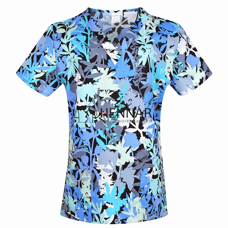 10 Prints Hennar Brand Medical ScrubTops for women Surgical scrub Tops,scrub uniform