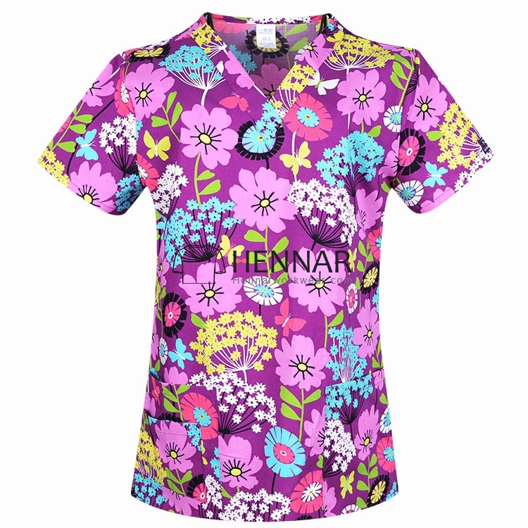 10 Prints Hennar Brand Medical ScrubTops for women Surgical scrub Tops,scrub uniform
