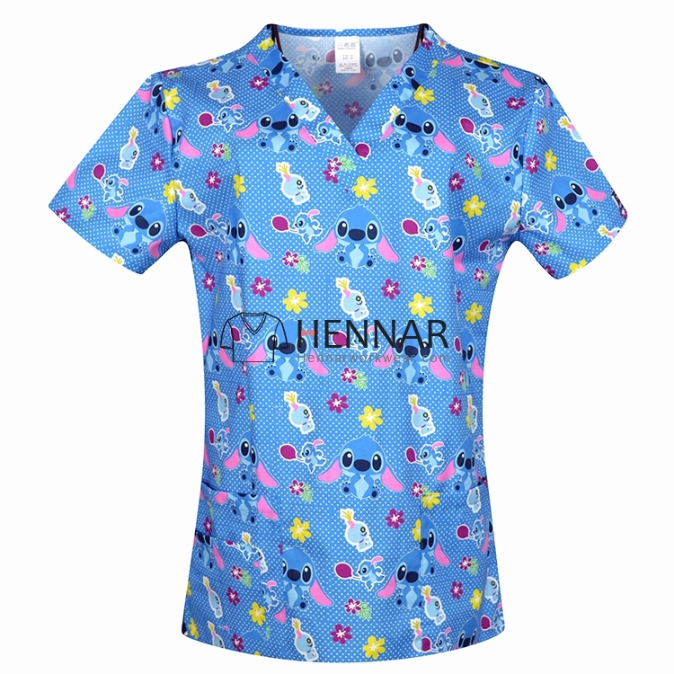 10 Prints Hennar medical scrubs nursing scrubs women scrubs nurse medical uniformes medicos para mujer Scrub Tops