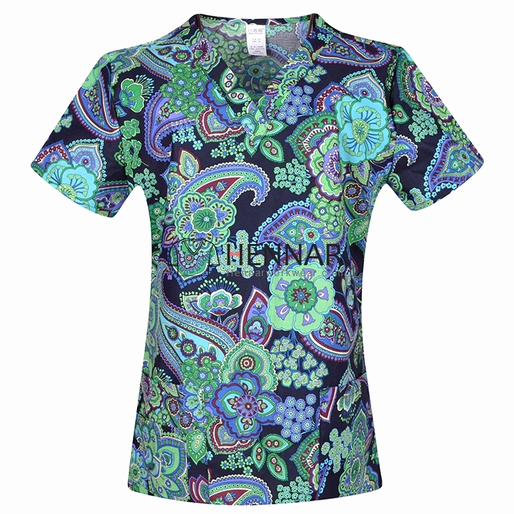 10 Prints Hennar Brand Medical ScrubTops for women Surgical scrub Tops,scrub uniform