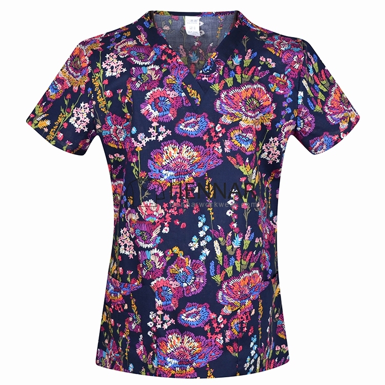 10 Prints Hennar Brand Medical ScrubTops for women Surgical scrub Tops,scrub uniform