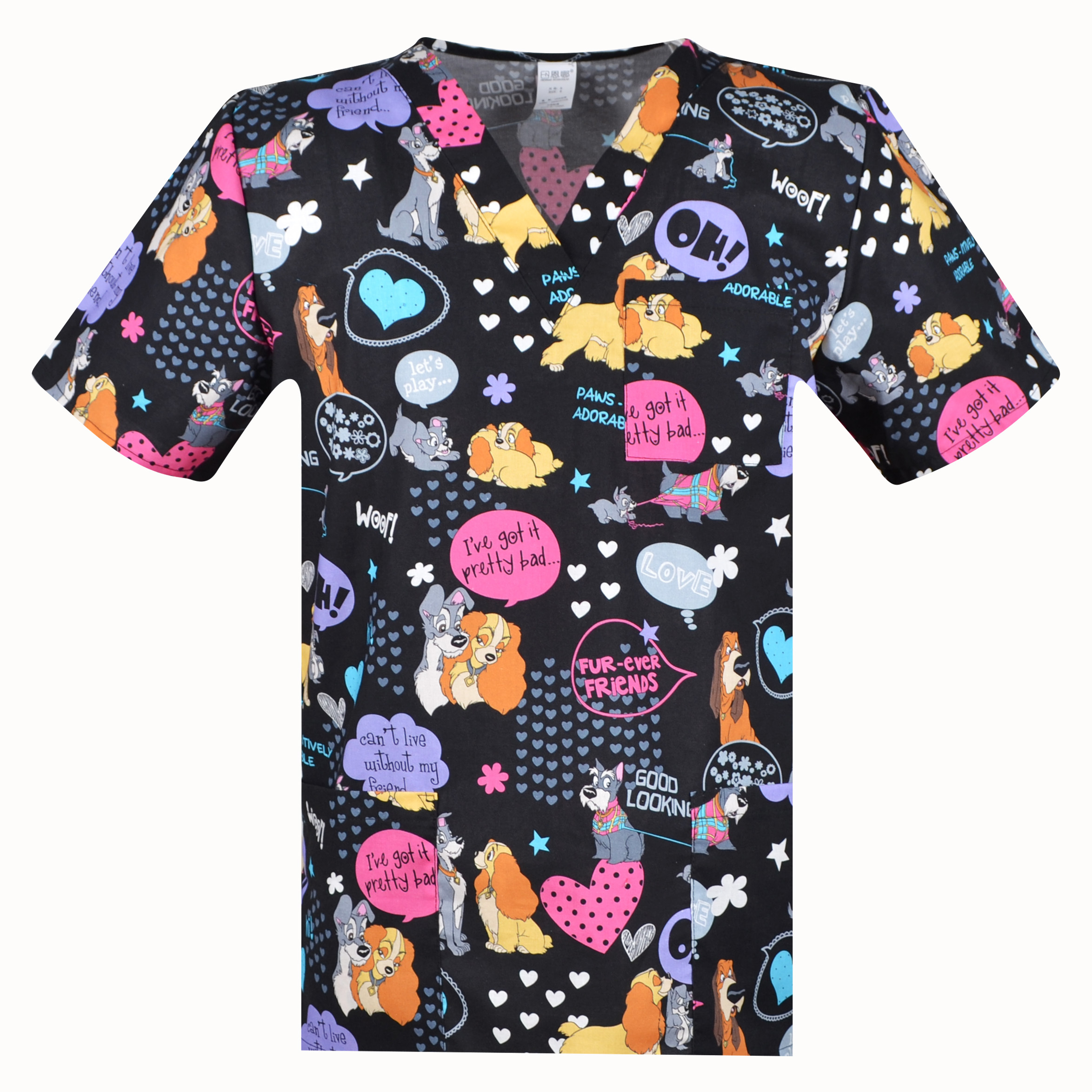 Unisex Medical Scrub  top for men and women with camouflage color print S-6XL