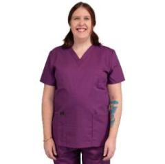 Purple 35%polyster+65 Cotton