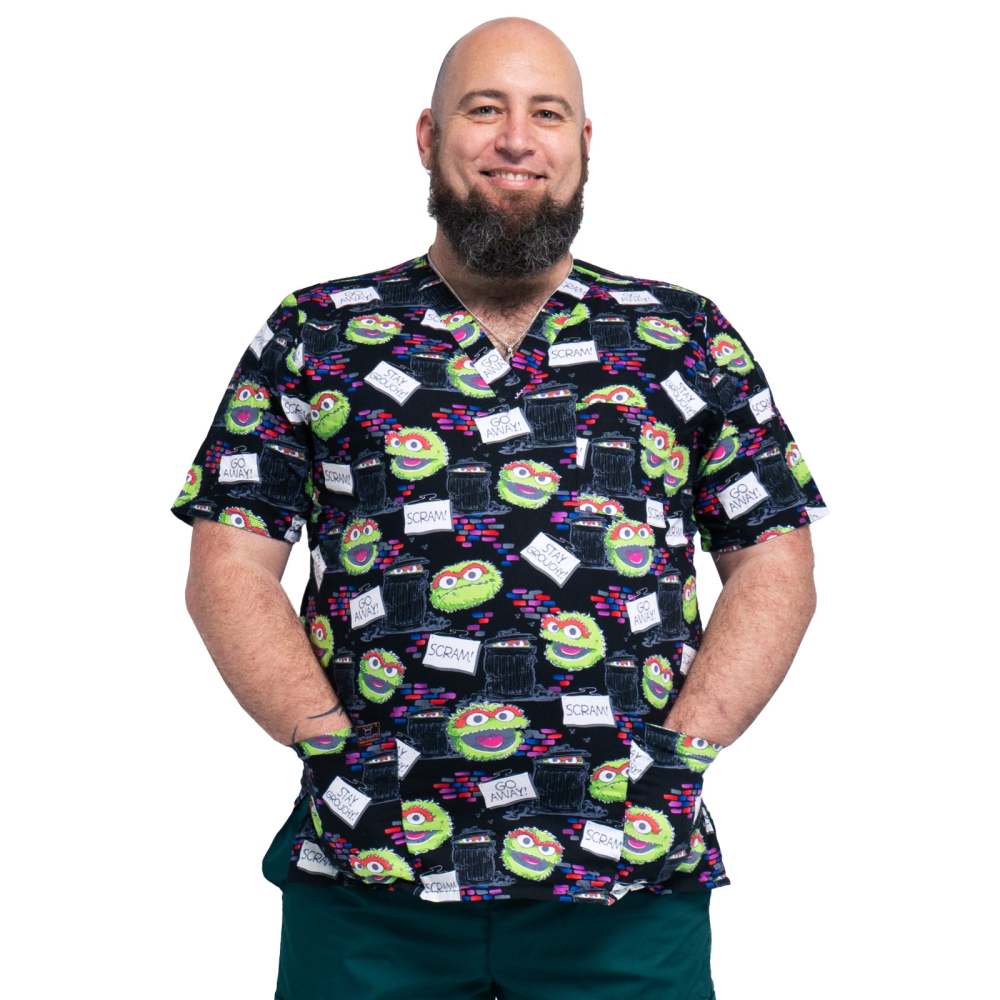 Unisex Medical Scrub  top for men and women with camouflage color print S-6XL