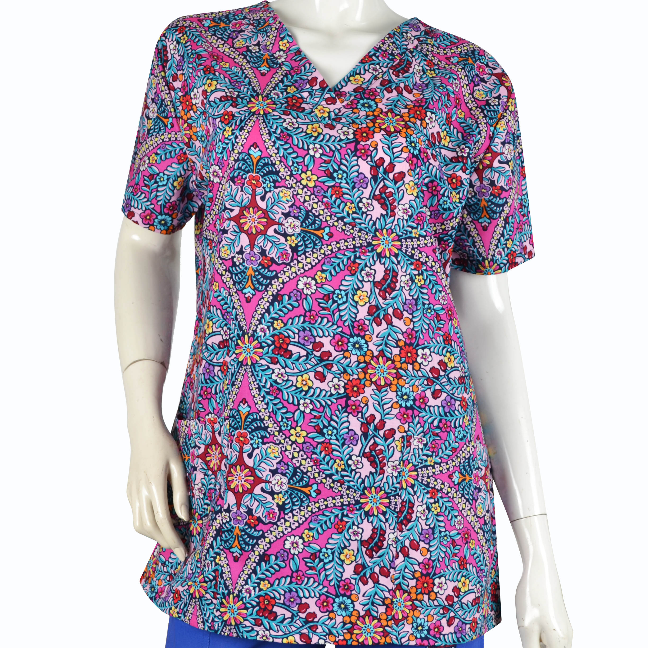 10 Prints Hennar Women medical scrub tops in 100% cotton scrubs,women scrub tops,women medical uniforms