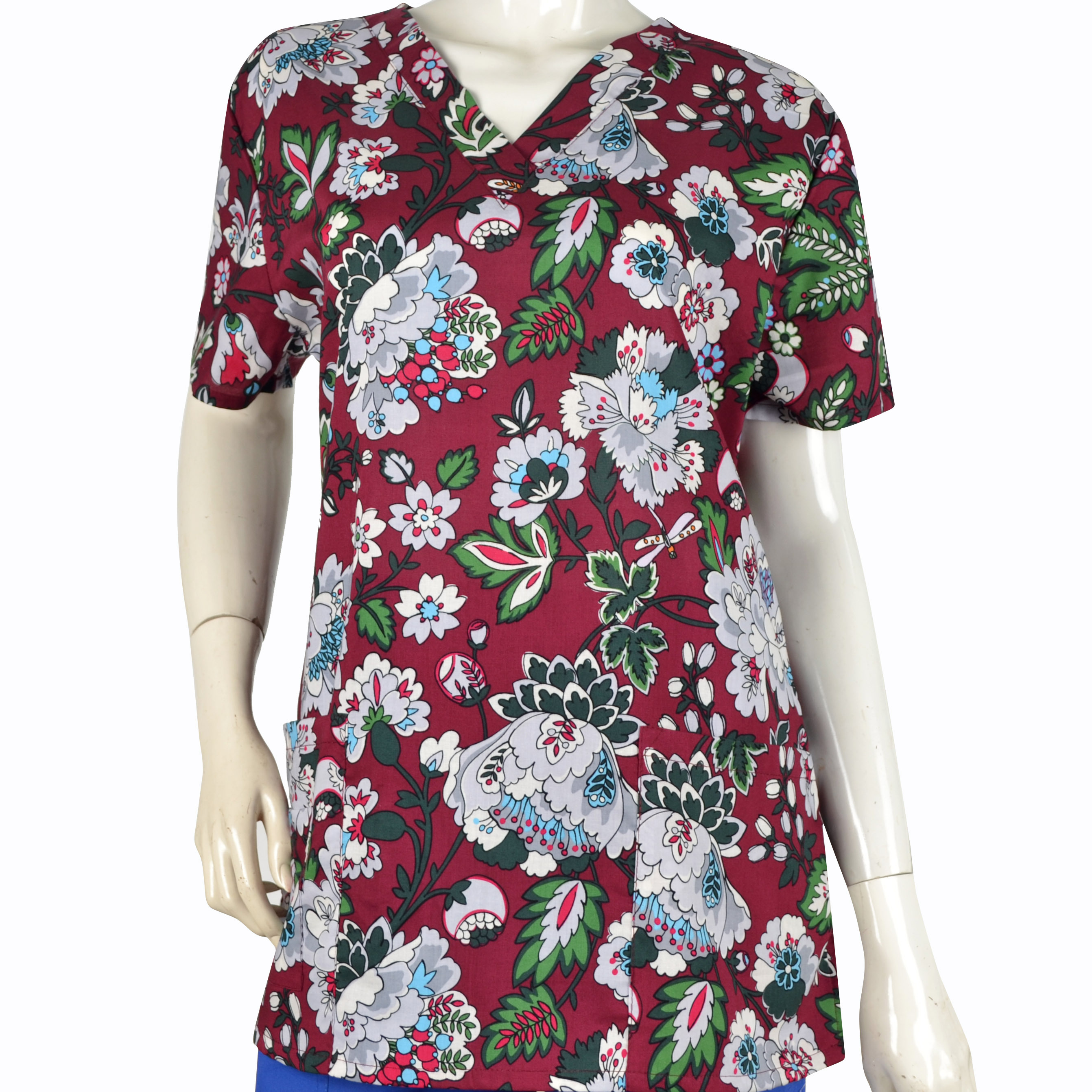 10 Prints Hennar Women medical scrub tops in 100% cotton scrubs,women scrub tops,women medical uniforms