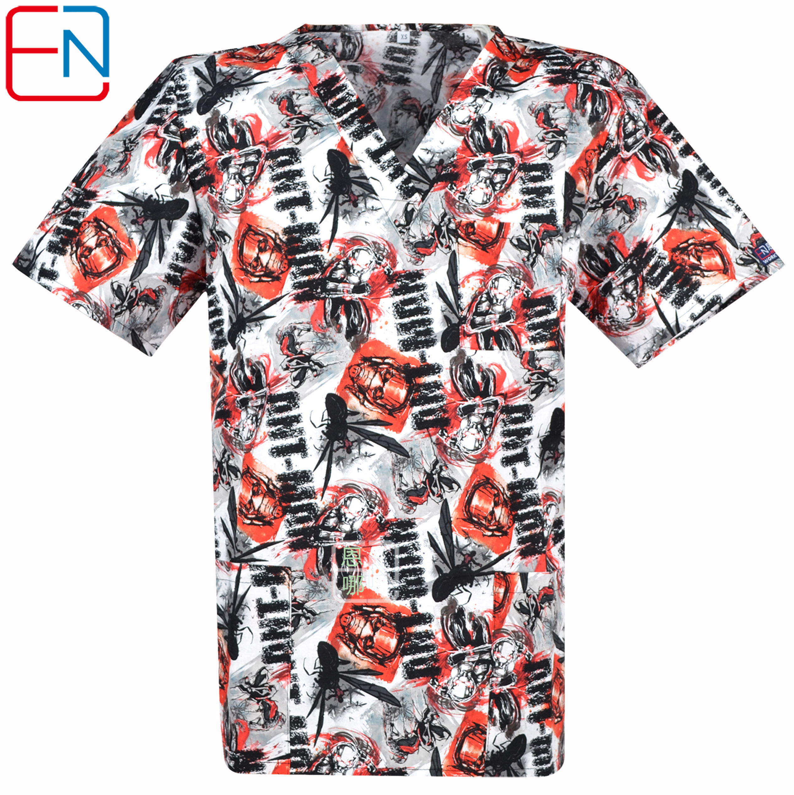 Men Medical Scrub Tops S to 6XL