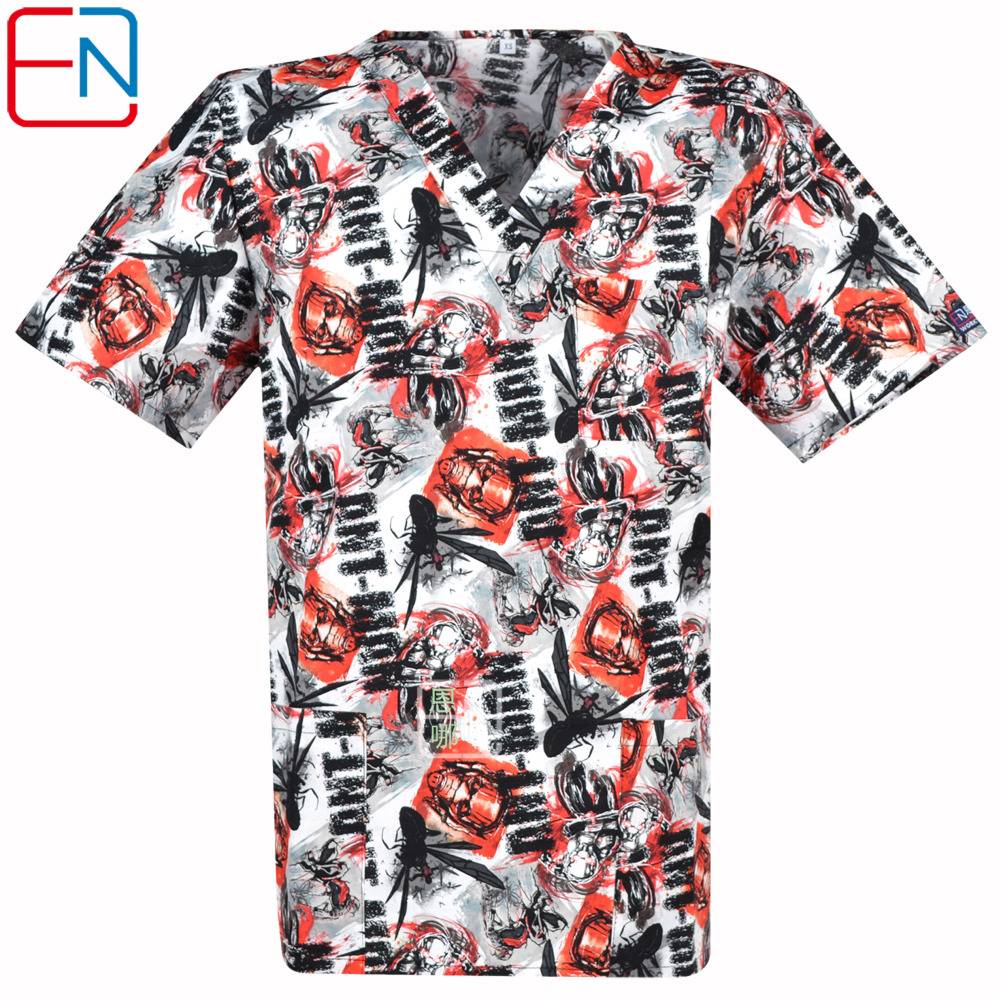 Men Medical Scrub Tops S to 6XL