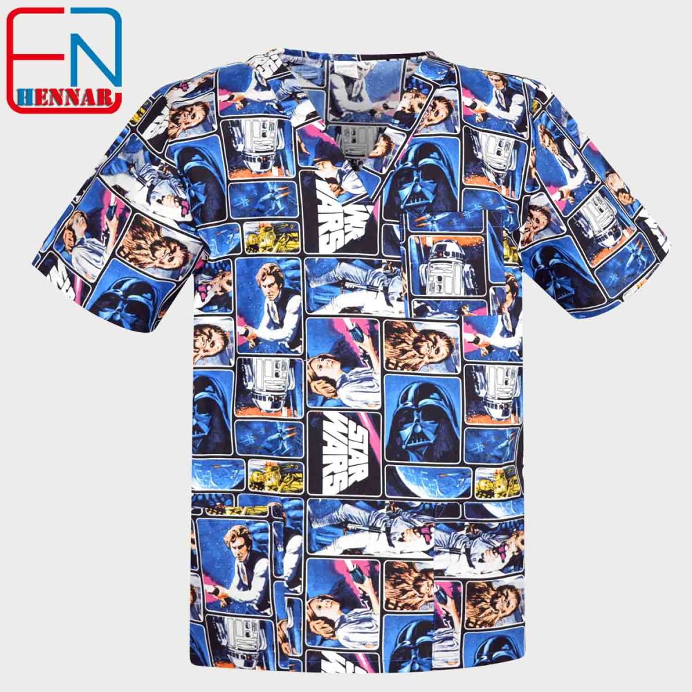 Men Medical Scrub Tops S to 6XL