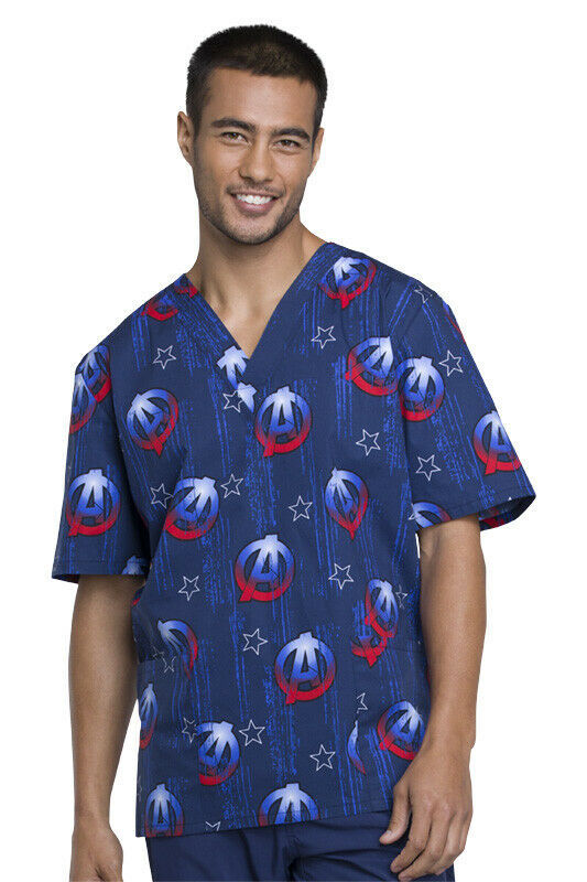 Men Medical Scrub Tops S to 6XL