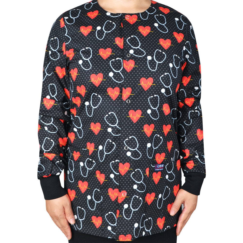 Snap Front Women Medical Scrub Jackets XXS-4XL