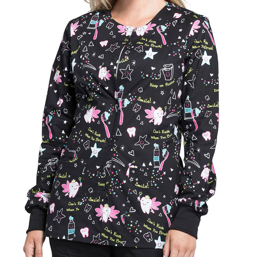 Snap Front Women Medical Scrub Jackets XXS-4XL