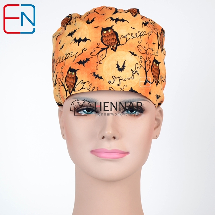 Hennar Medical Scrub Caps in 100% Cotton with Sweatbands,High Quality Cotton Fabric Medical Hats
