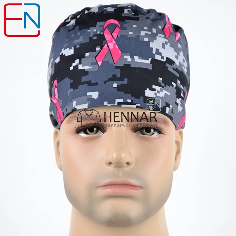 New Surgical Caps Medical Newly Surgical Scrub Caps Mask For Men Women With Sweatband 100% Cotton Medical Caps Printed Unisex
