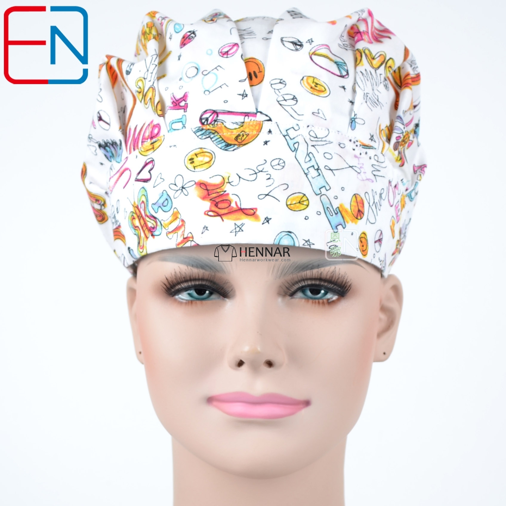 Hennar Medical Bouffant caps in 100% Cotton