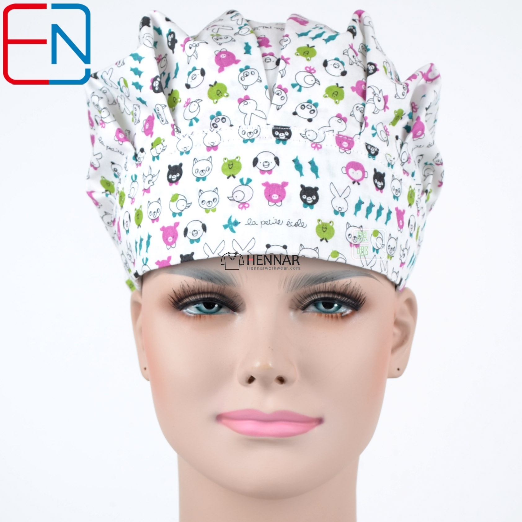 Hennar Medical Bouffant caps in 100% Cotton