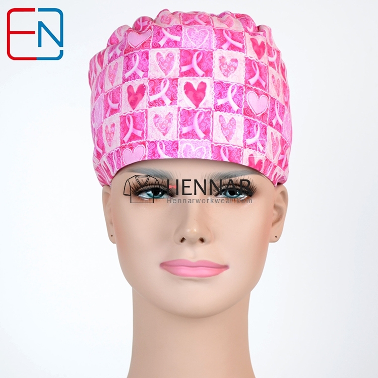 Hennar Medical Scrub Caps in 100% Cotton with Sweatbands,High Quality Cotton Fabric Medical Hats