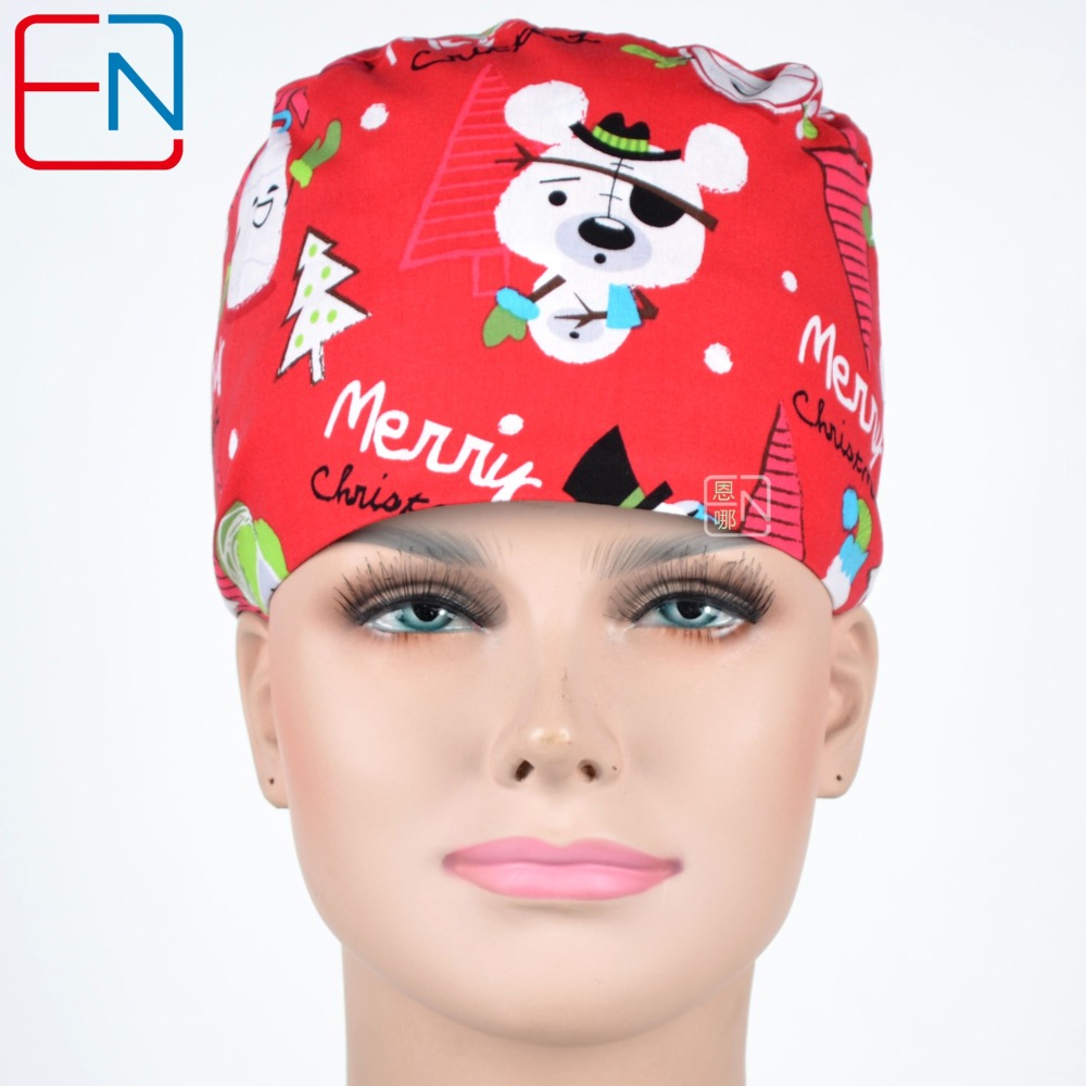 Hennar Unisex Surgical Caps With Sweatbands Two Size For Choice Doggie Cats and Animals 1