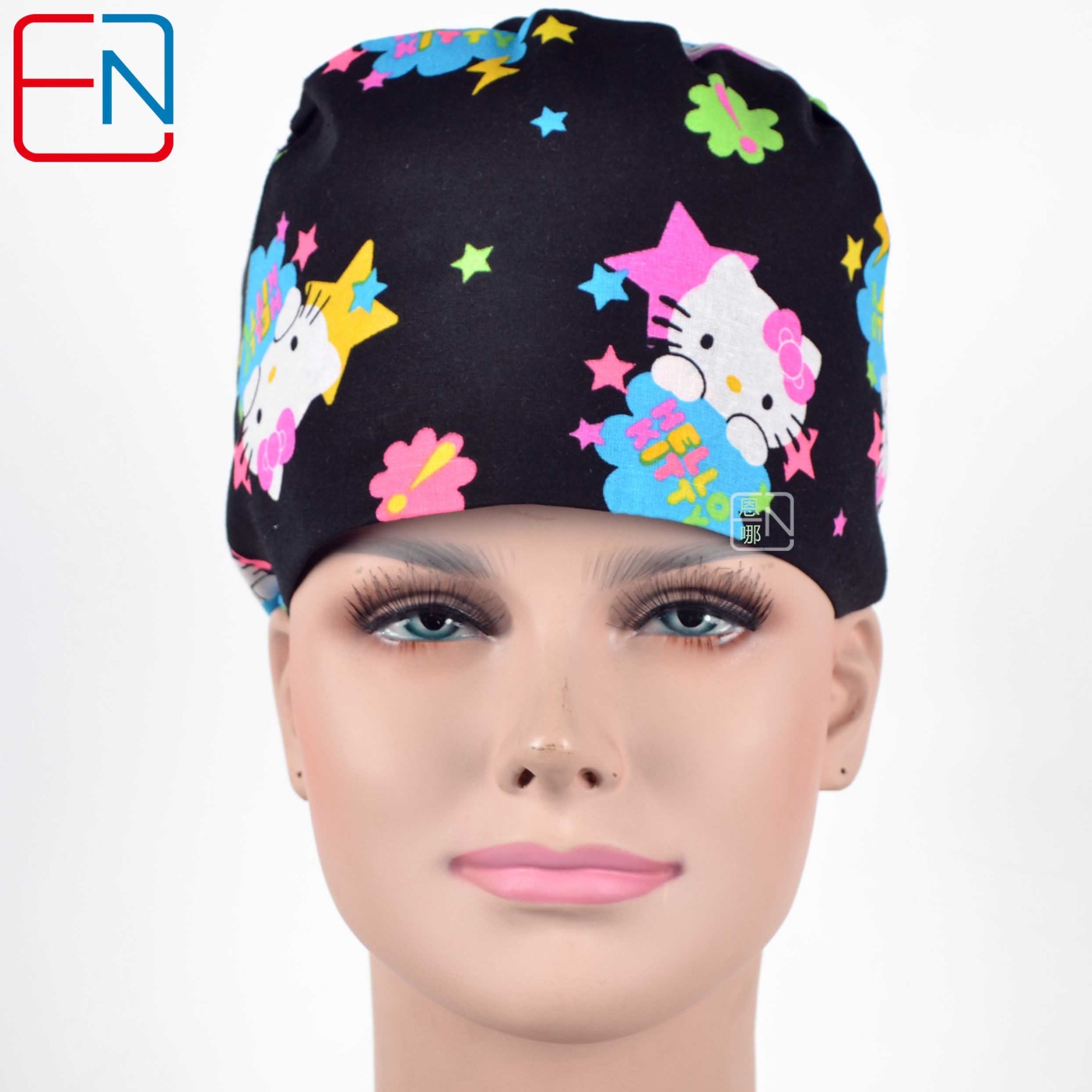 Hennar Medical Scrub Caps in 100% Cotton Two Sizes For Choice S and M ,Cartoon 2