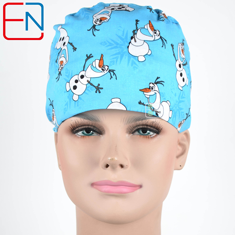 Hennar Medical Scrub Caps in 100% Cotton Two Sizes For Choice S and M ,Cartoon 2