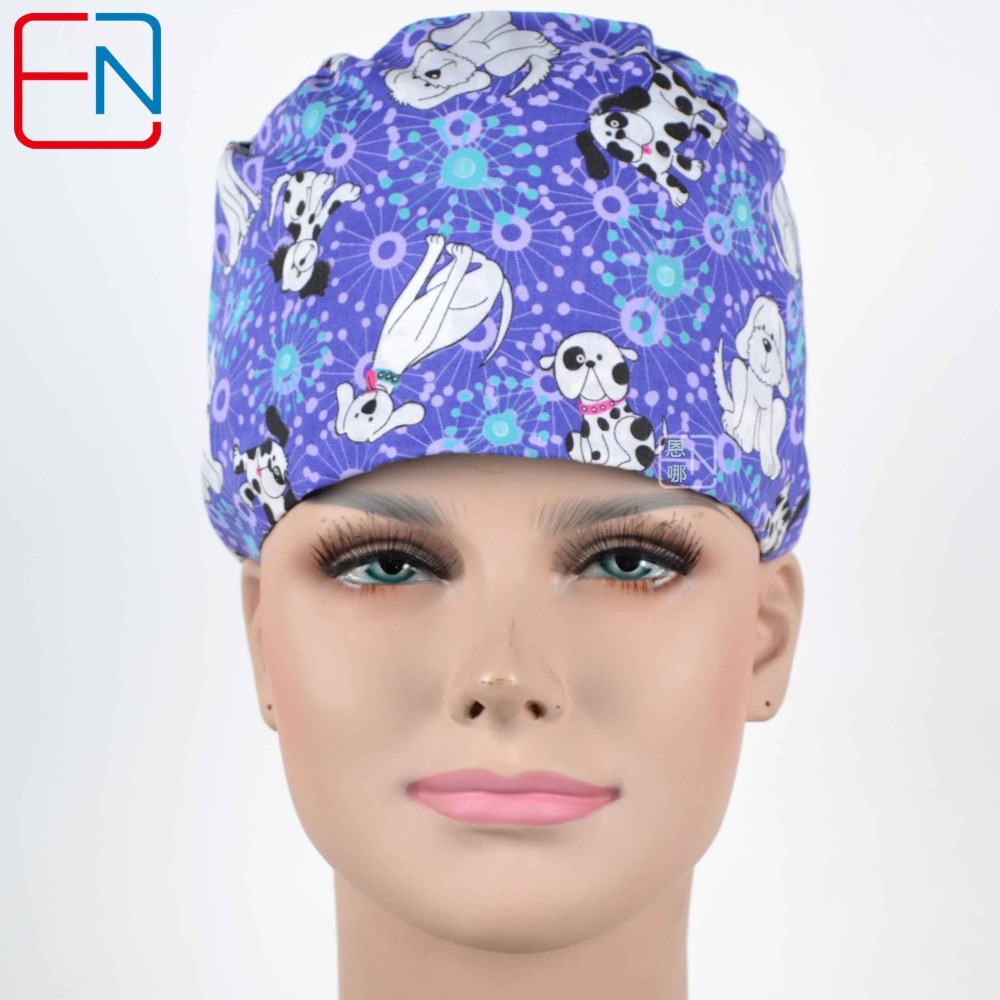 Hennar Medical Scrub Caps in 100% Cotton Two Sizes For Choice S and M ,Cartoon 2