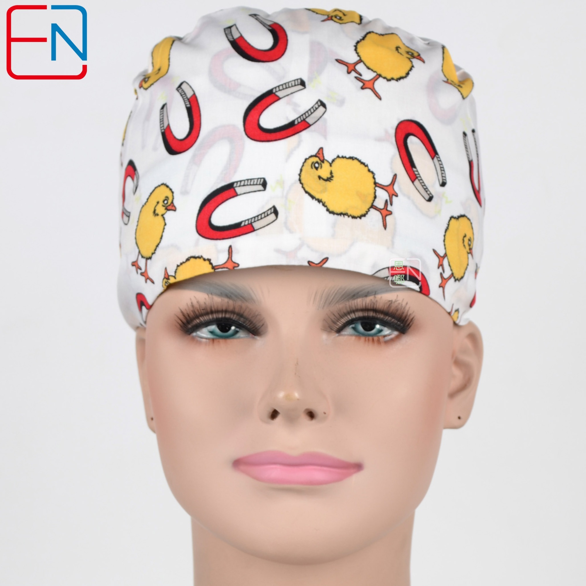 Hennar Unisex Surgical Caps With Sweatbands Two Size For Choice Doggie Cats and Animals 1