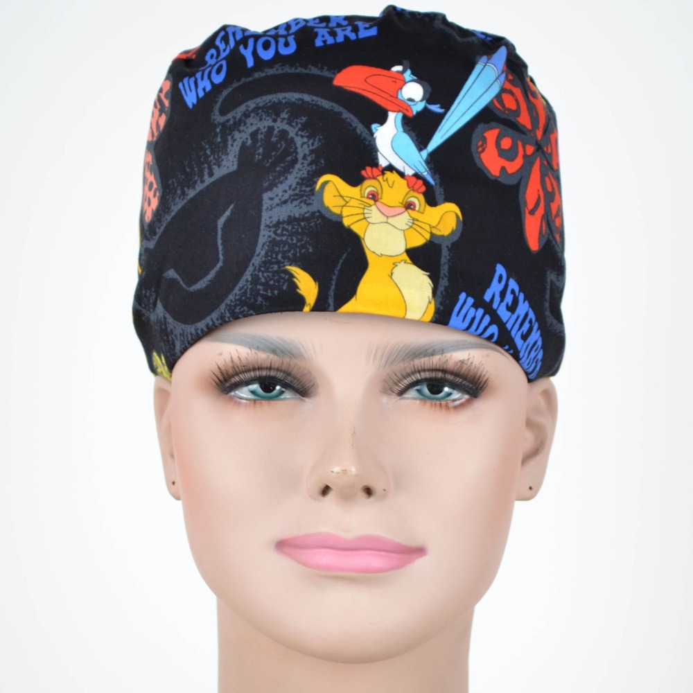 Hennar Medical Scrub Caps in 100% Cotton Two Sizes For Choice S and M ,Cartoon 2