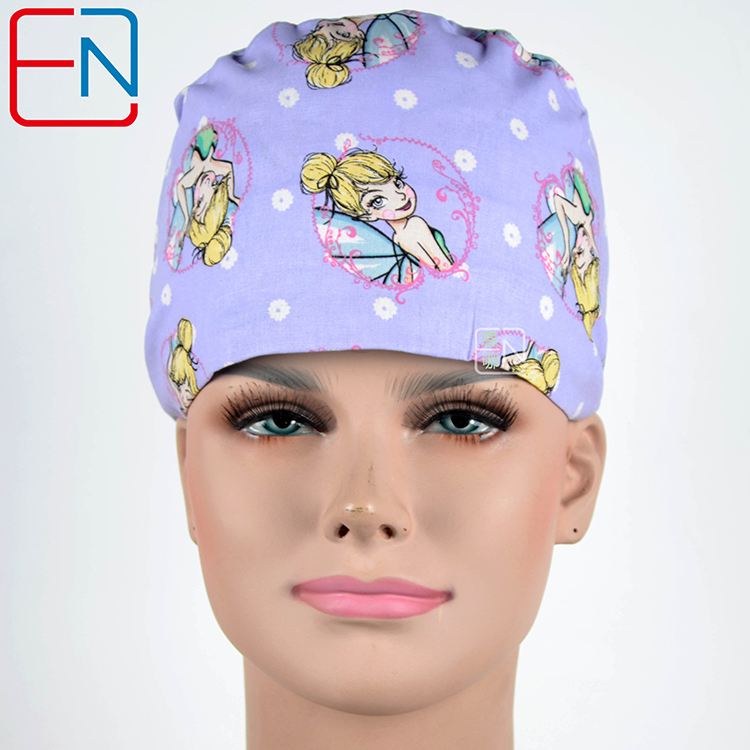 Hennar Medical Scrub Caps in 100% Cotton Two Sizes For Choice S and M ,Cartoon 2
