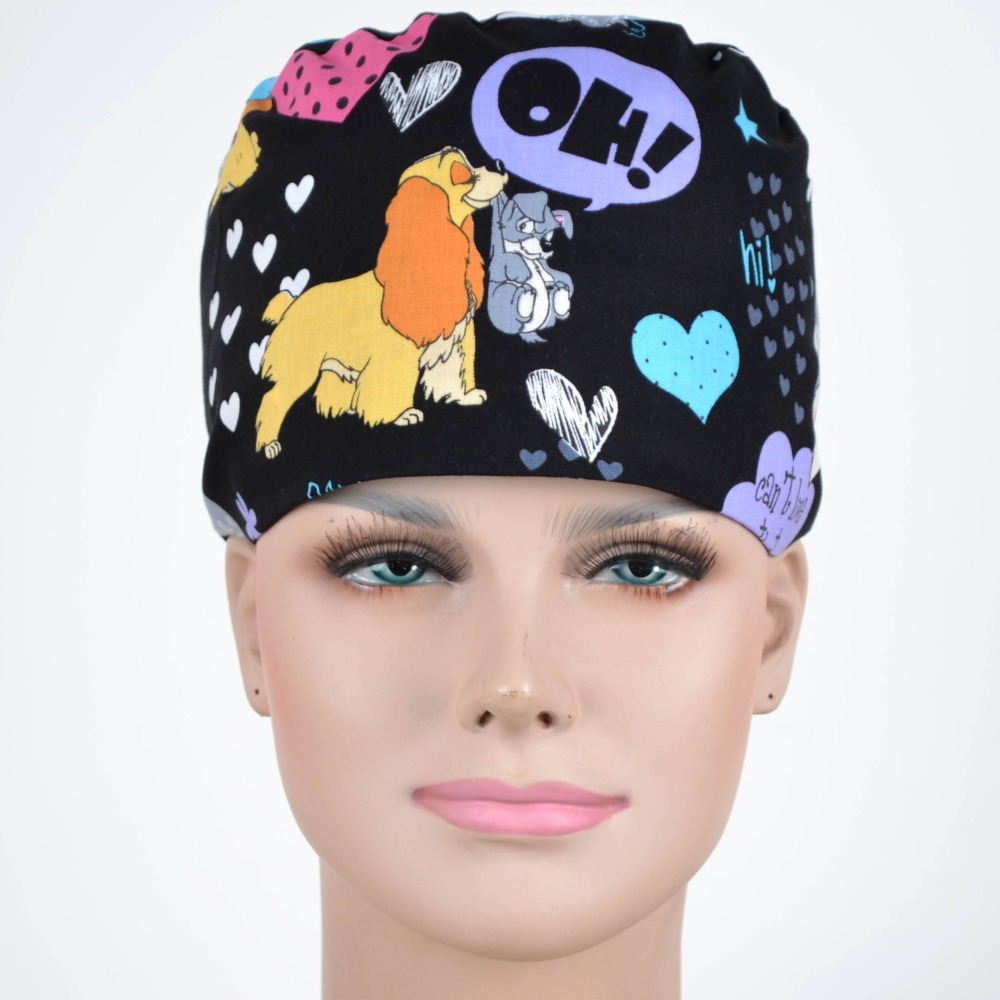 Hennar Unisex Medical Scrub Caps in 100% Cotton S and M for Choice,Cartoon 3