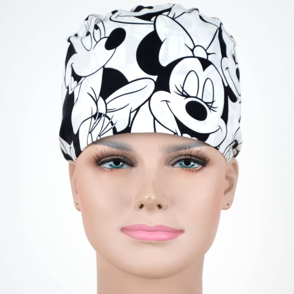 Hennar Medical Scrub Caps in 100% Cotton Two Sizes For Choice S and M ,Cartoon 2