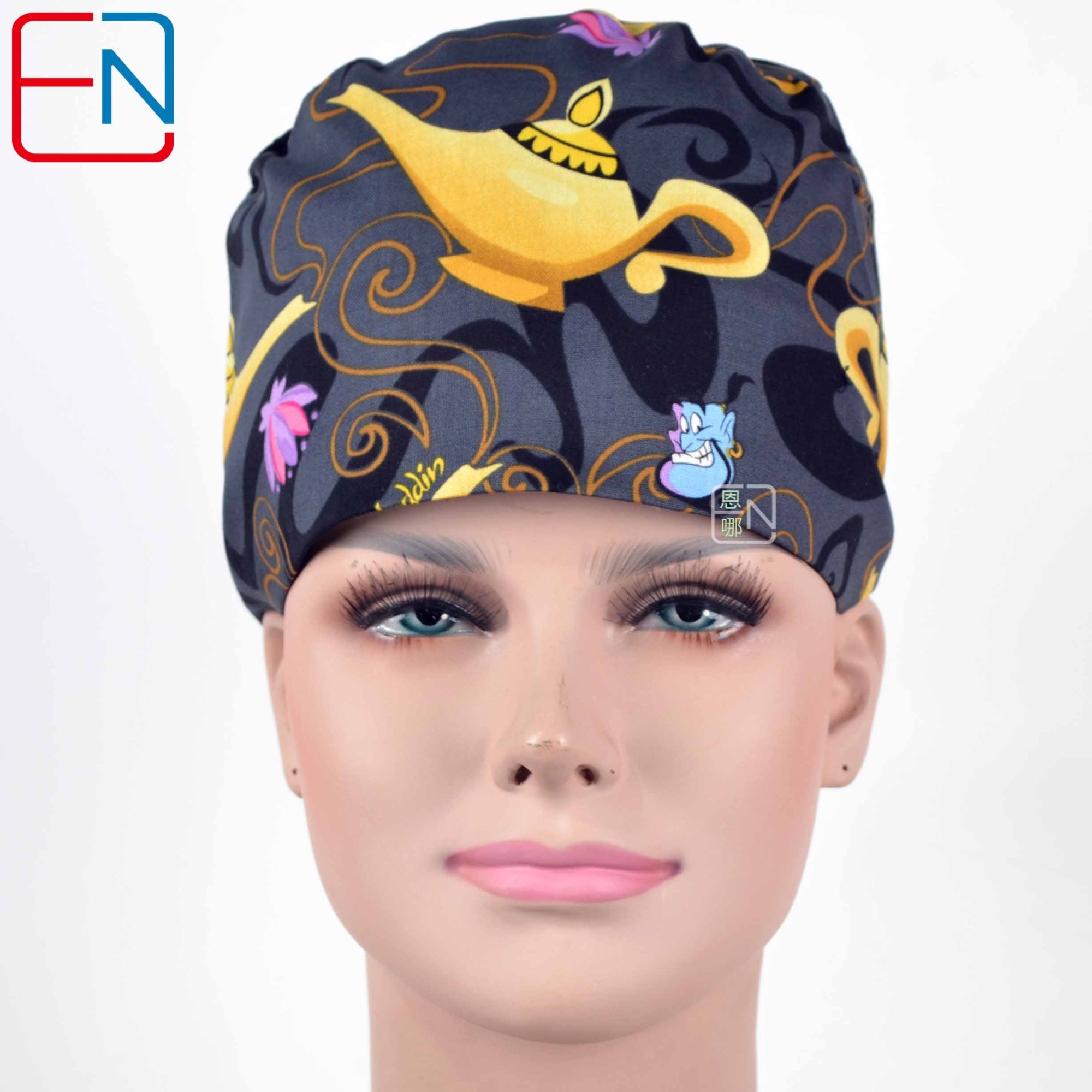 Hennar Medical Scrub Caps in 100% Cotton Two Sizes For Choice S and M ,Cartoon 2