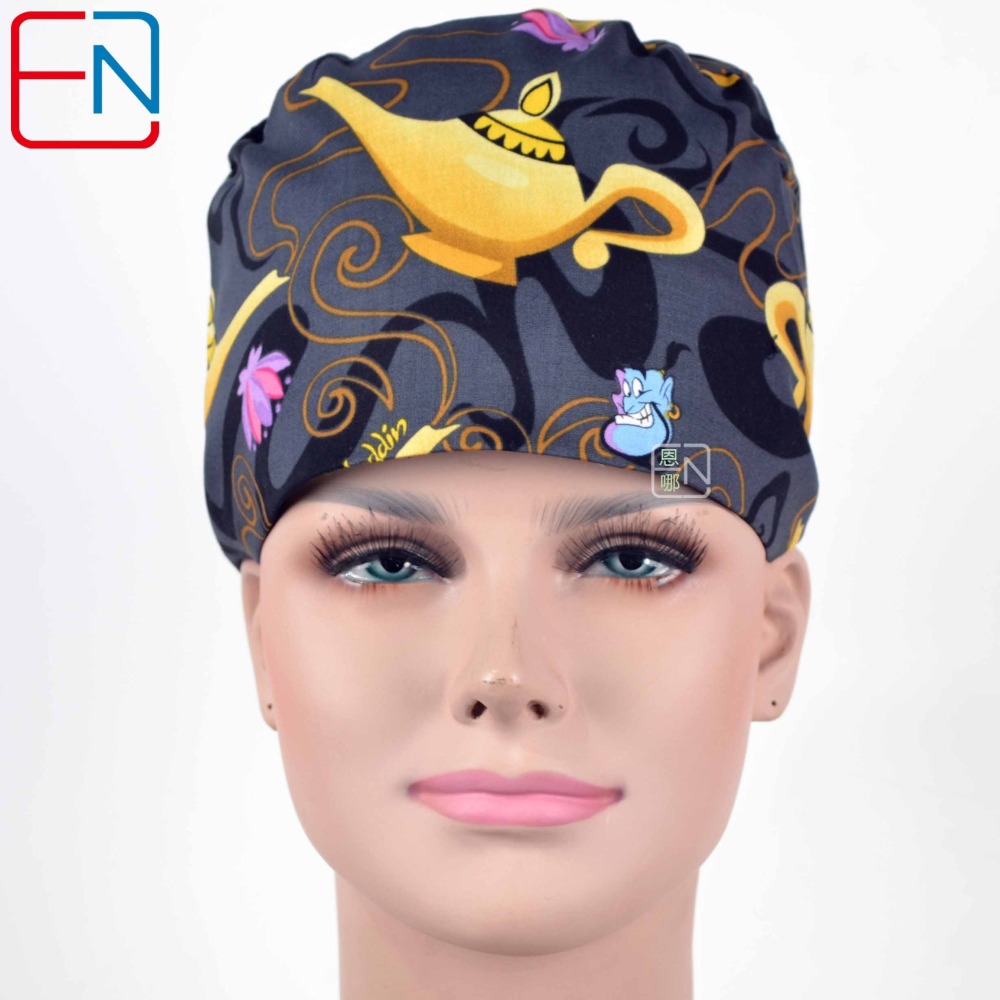 Hennar Medical Scrub Caps in 100% Cotton Two Sizes For Choice S and M ,Cartoon 2