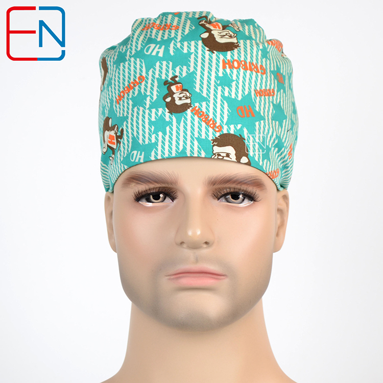 Hennar Unisex Surgical Caps With Sweatbands Two Size For Choice Doggie Cats and Animals 1