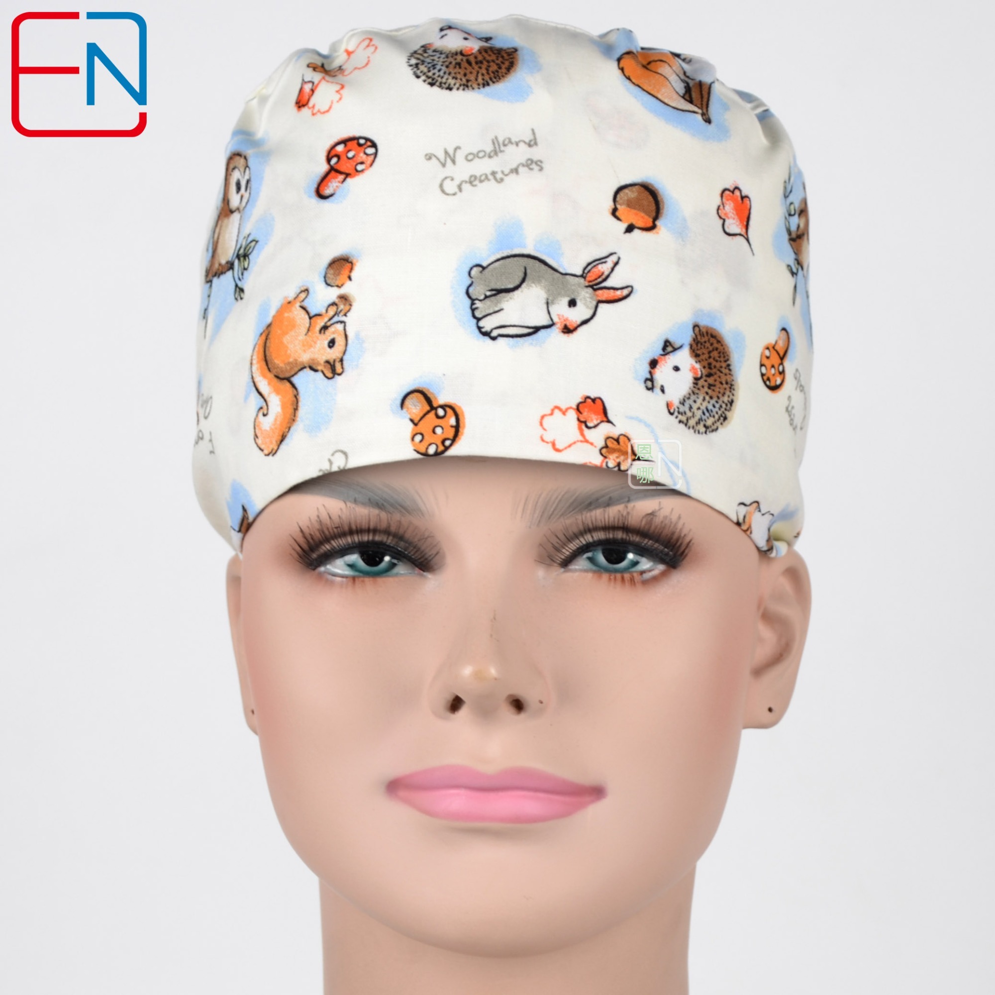 Hennar Unisex Surgical Caps With Sweatbands Two Size For Choice Doggie Cats and Animals 1