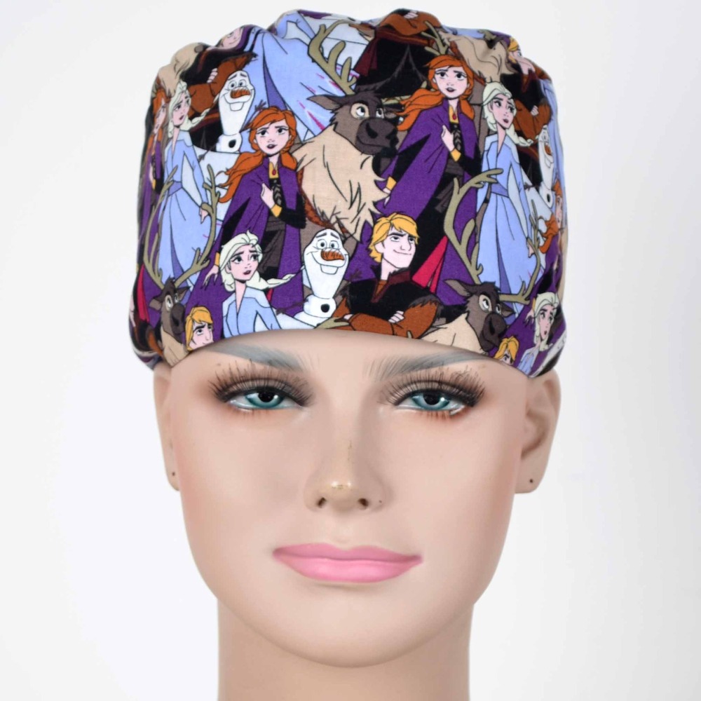 Hennar Unisex Medical Scrub Caps in 100% Cotton S and M for Choice,Cartoon 3