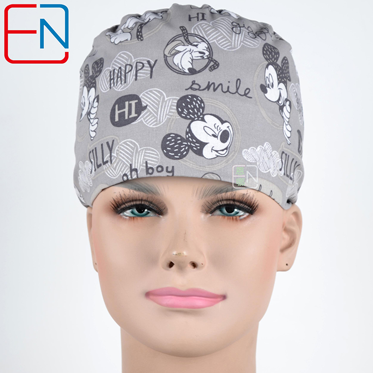Hennar Medical Scrub Caps in 100% Cotton Two Sizes For Choice S and M ,Cartoon 2