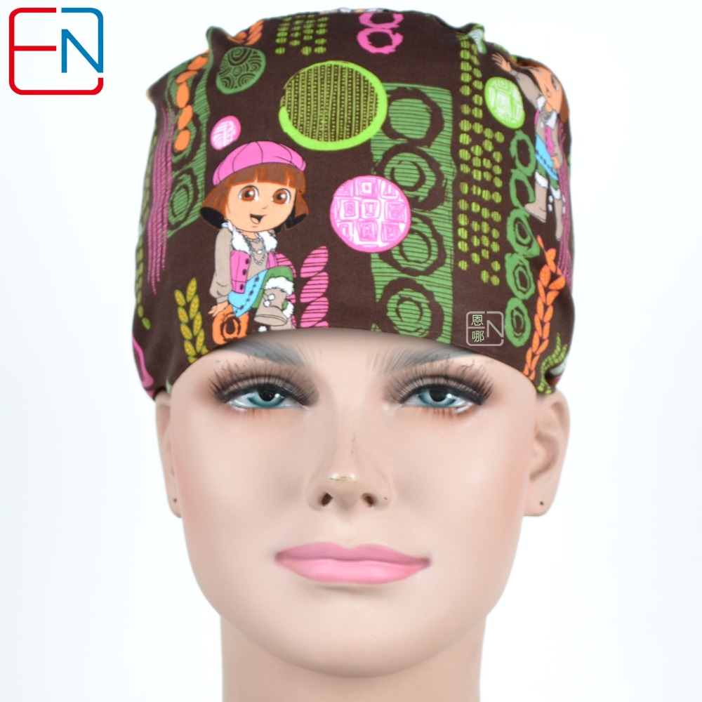 Hennar Medical Scrub Caps in 100% Cotton Two Sizes For Choice S and M ,Cartoon 2