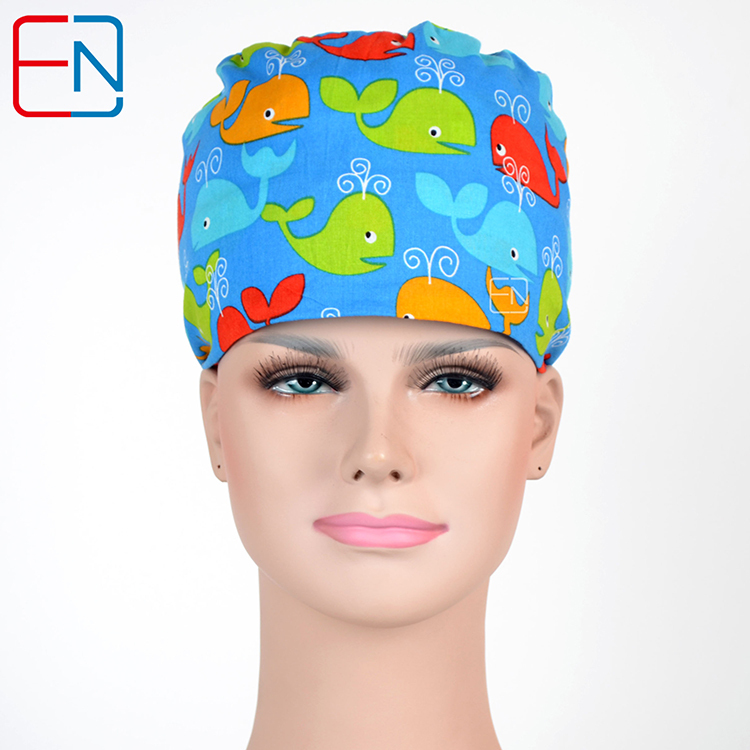 Hennar Unisex Surgical Caps With Sweatbands Two Size For Choice Doggie Cats and Animals 1